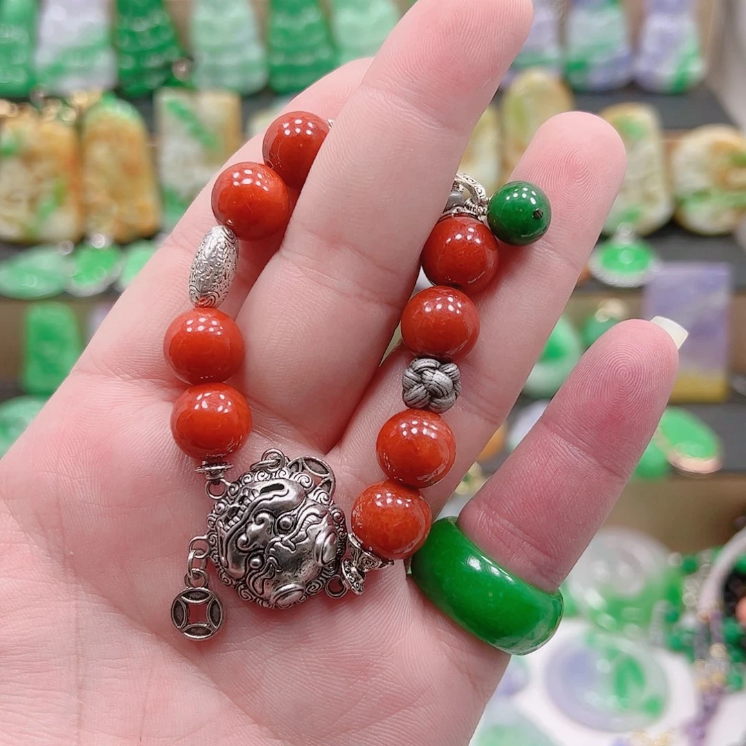 翡翠银S925镶嵌吊坠(赠链)