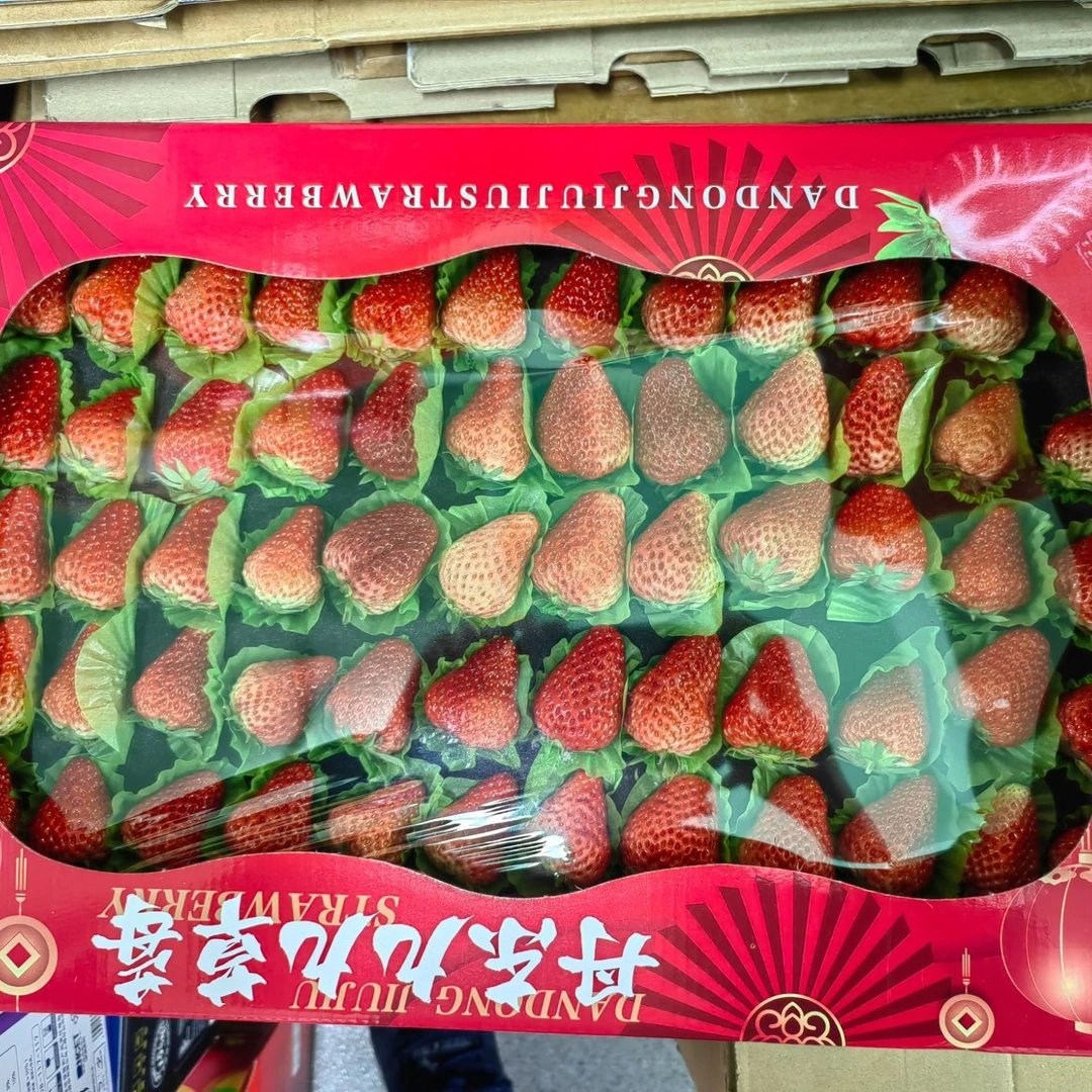 丹东九九草莓中果整盘装3500g