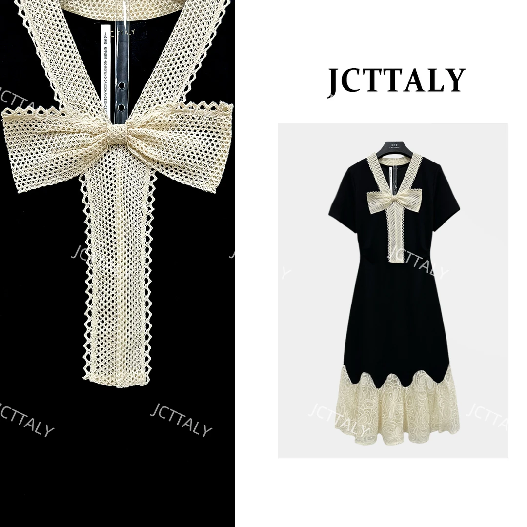 【Linda】【93】女士高定时尚休闲显瘦双拼色设计师连衣裙NH-A219