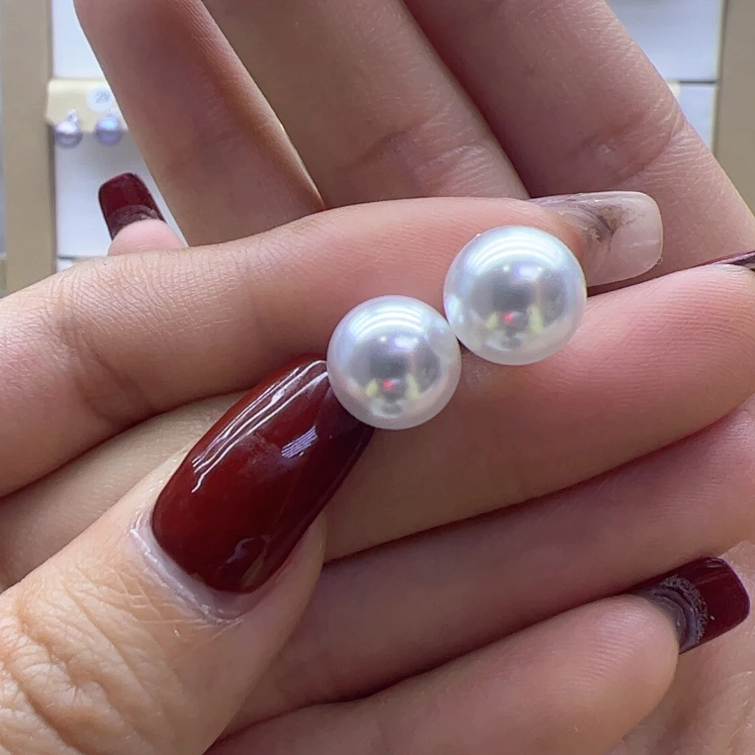 淡水珍珠耳饰银S925镶嵌