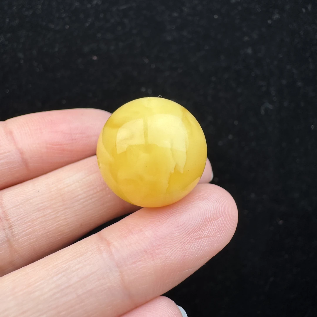 A1158天然俄料蜜蜡单珠18.6mm 支持鉴定 假一罚四