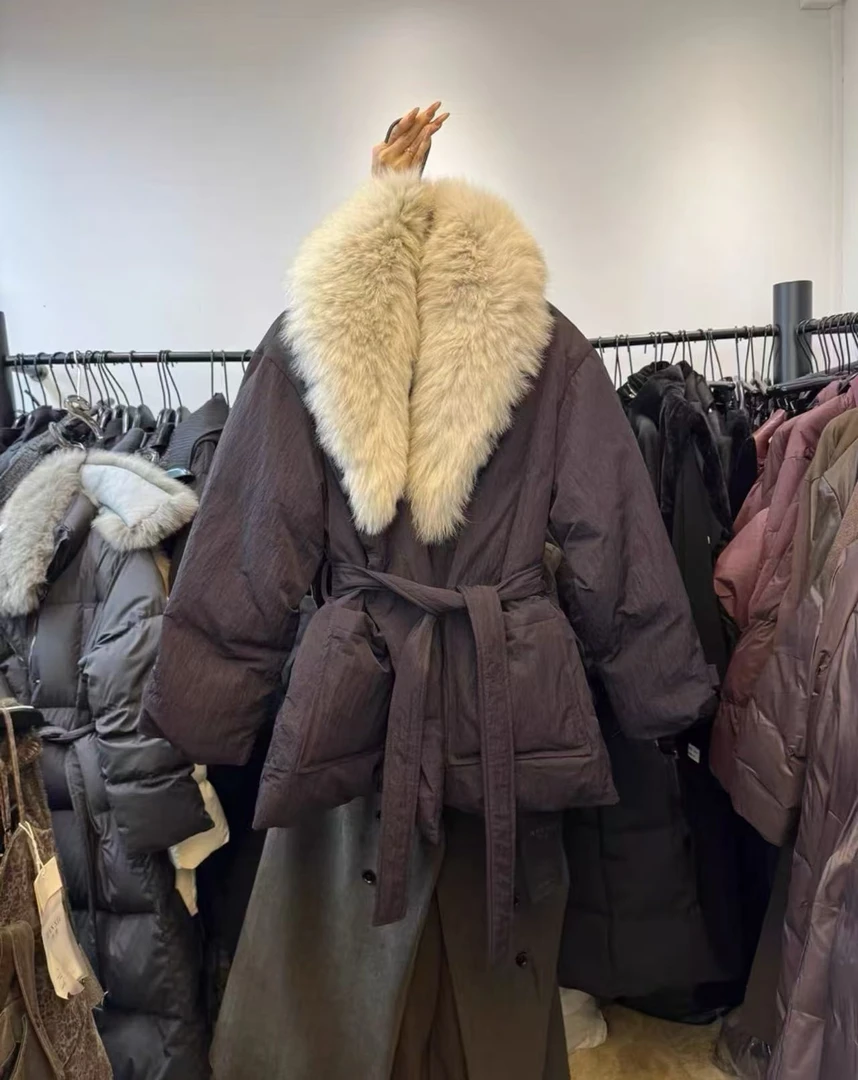 【小胖家】【福福款只出不进】6519冬季高级感大毛领中长款羽绒服