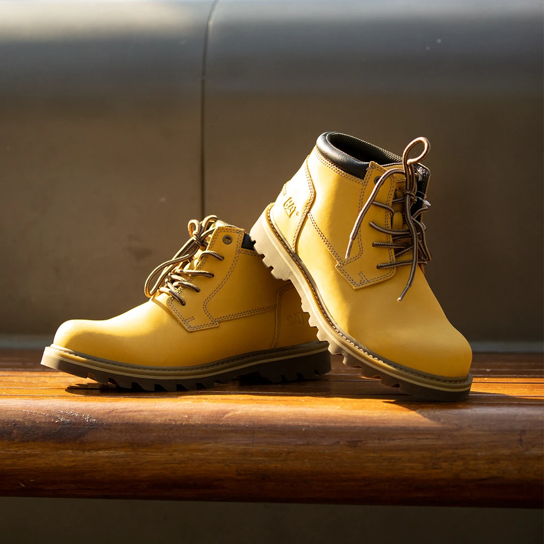 CAT卡特25秋冬穿搭休闲工装中帮休闲鞋大黄靴男女款户外经典男士S
