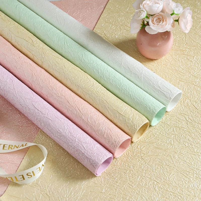 珠光石纹纸鲜花包装纸加厚褶皱肌理花艺包花纸花店手工diy材料