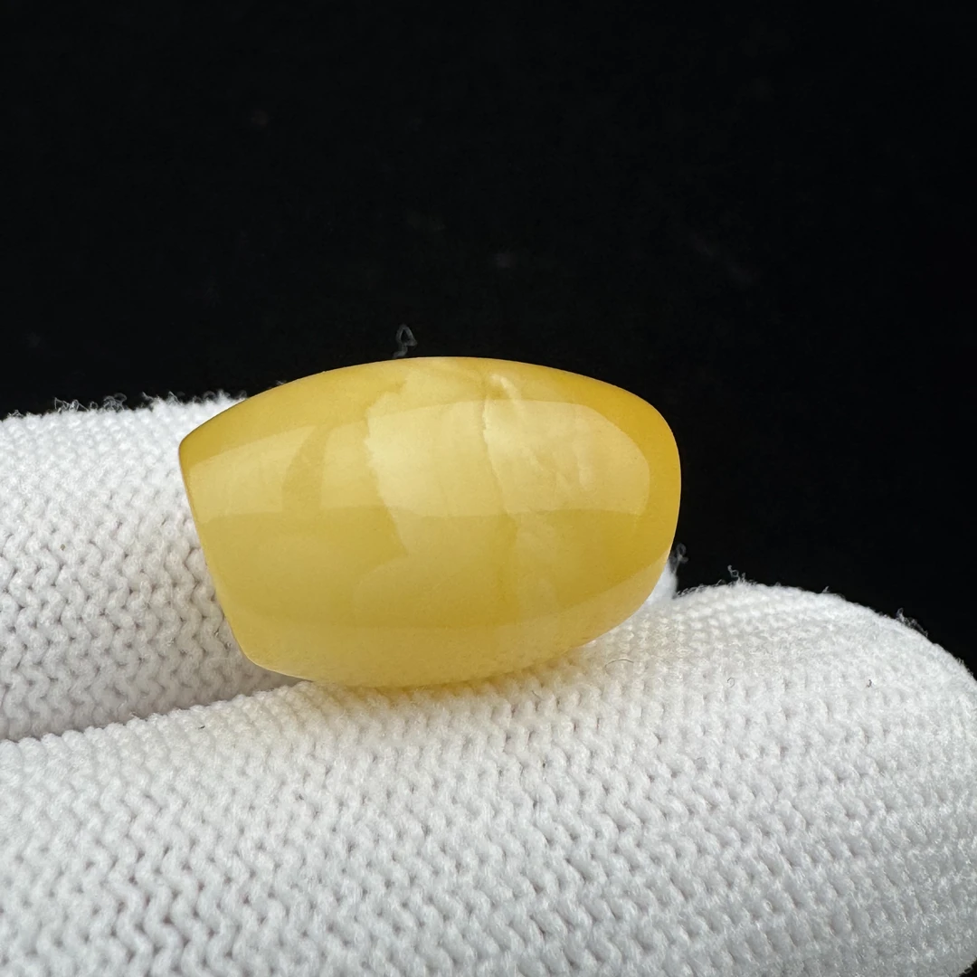 R7799天然俄料蜜蜡鸡油黄马蹄珠 13.3*20mm 支持复检