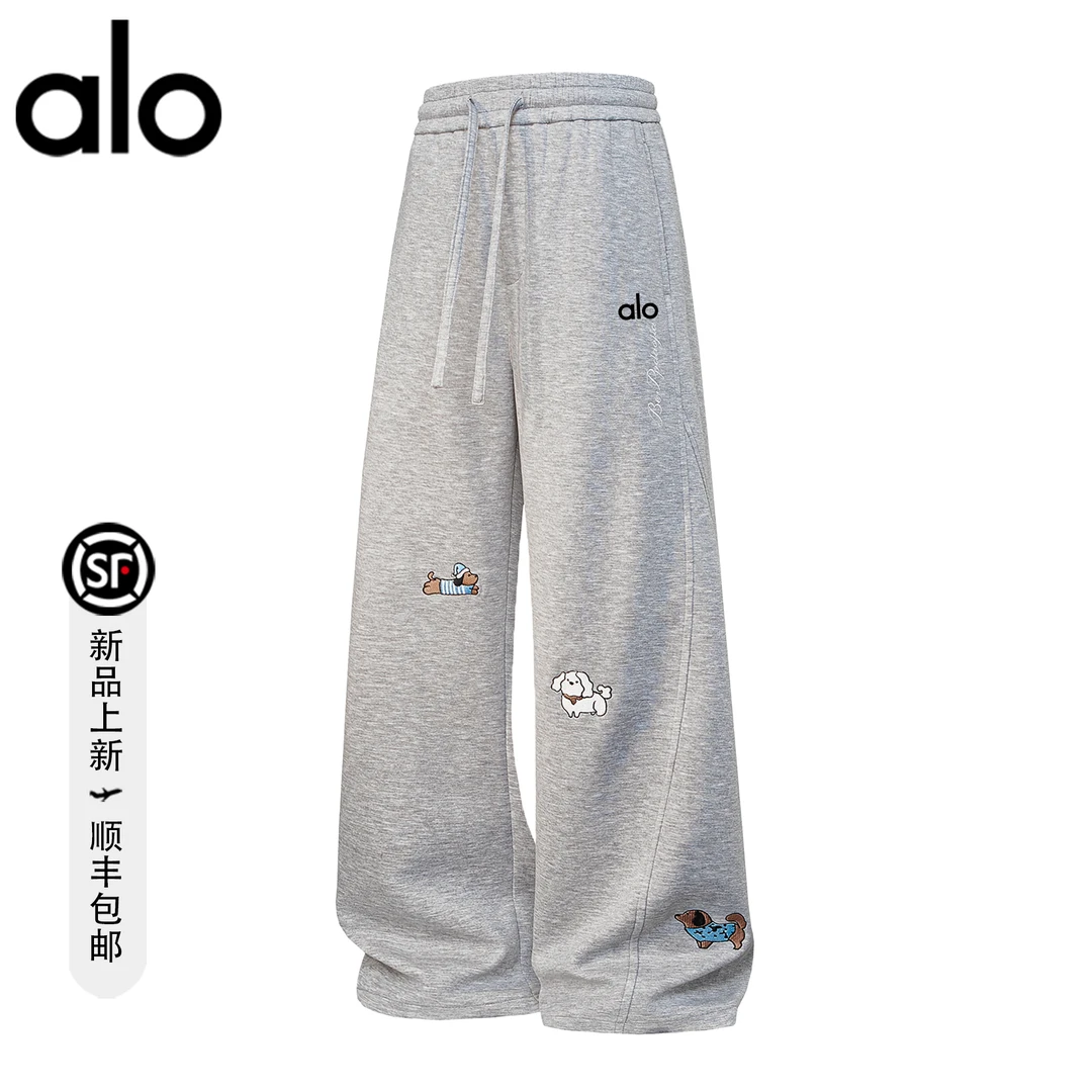 【官方奥特莱斯】品牌折扣阔腿休闲裤男女直筒宽松大码运动弯刀卫裤