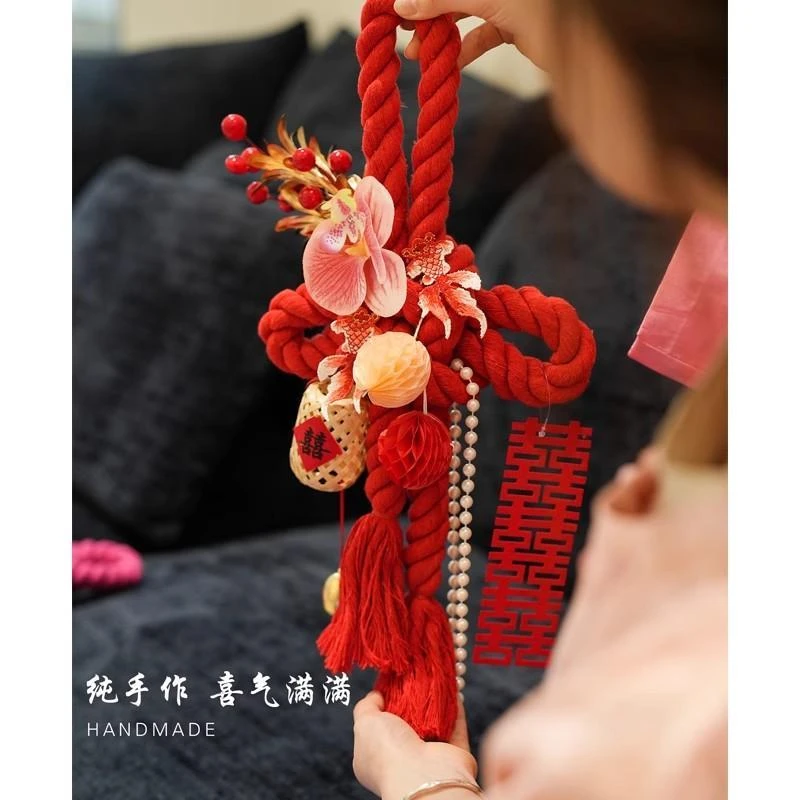 万字结挂饰结婚门把手订婚布置女方卧室客厅新房装扮挂件婚房装饰