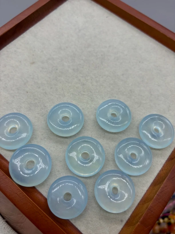 天然A级海蓝宝平安扣大尺寸一颗约25mm