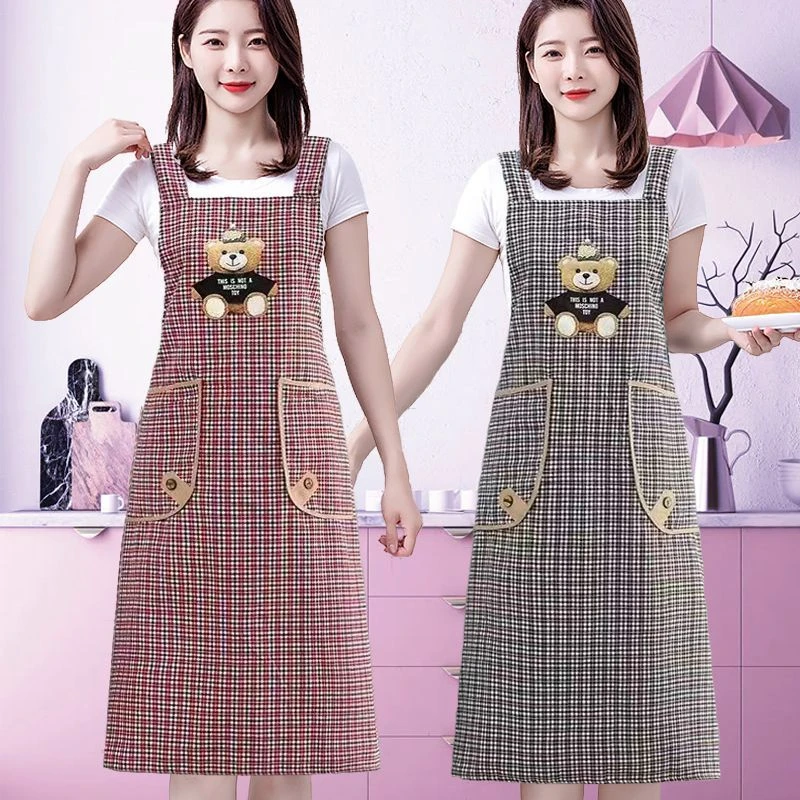 加长加大成人围裙厨房家用过膝背带围腰透气上班男女工作服薄Y