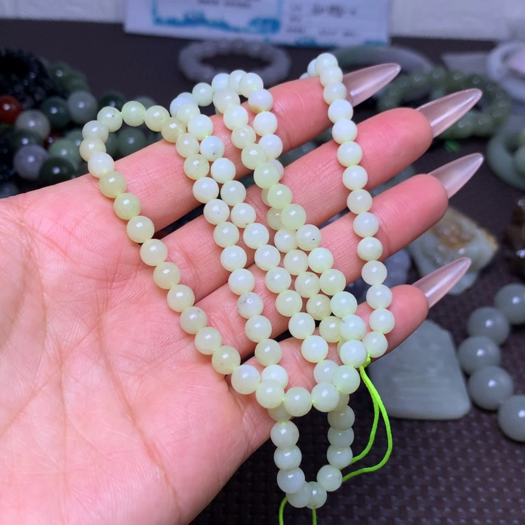 和田玉未镶嵌手串卡6