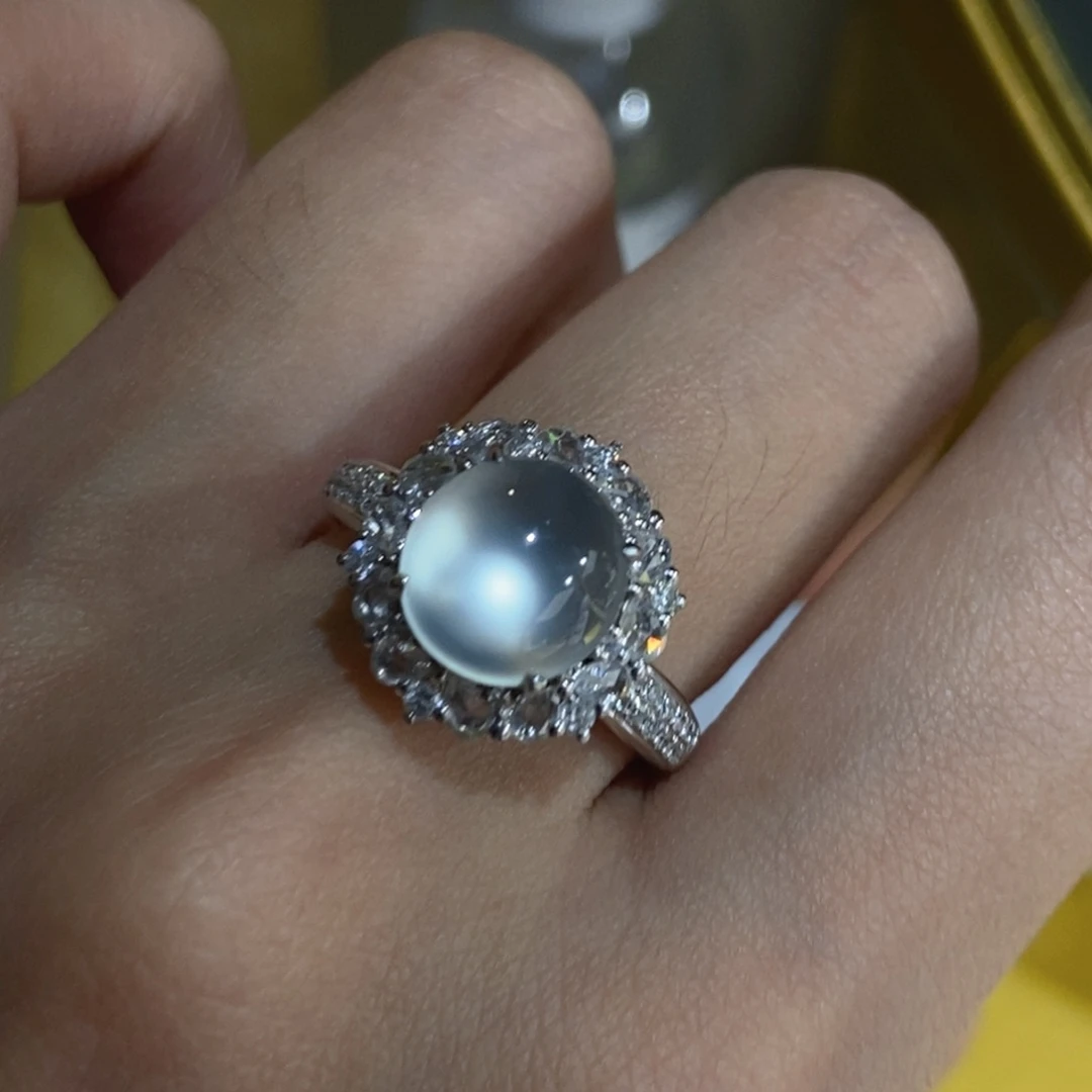 翡翠18K金镶嵌戒指吊坠戒指两用款