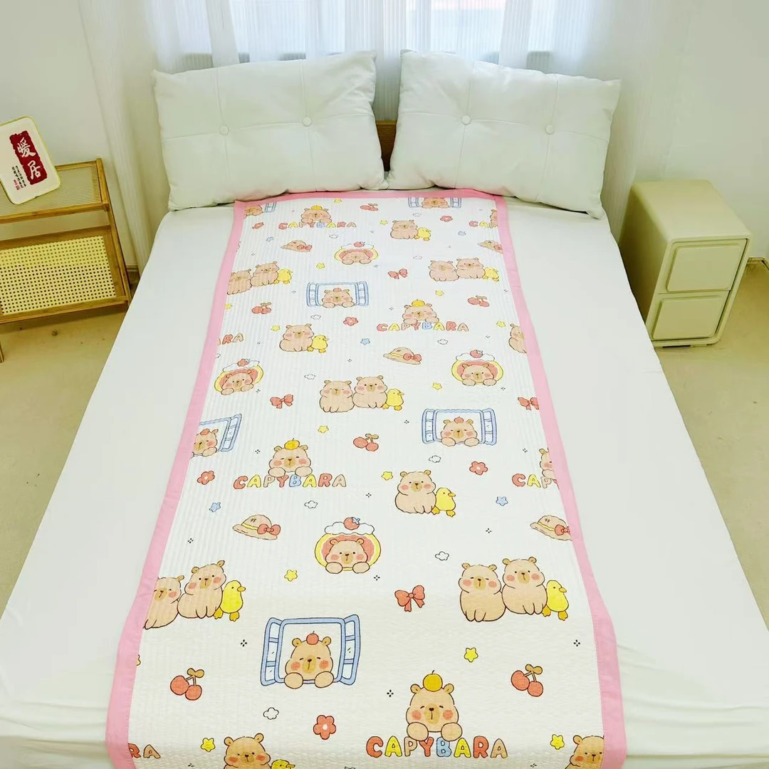 【卡皮巴拉床盖】90*200加密加厚水洗棉四季通用亲肤柔软绗缝±5cm