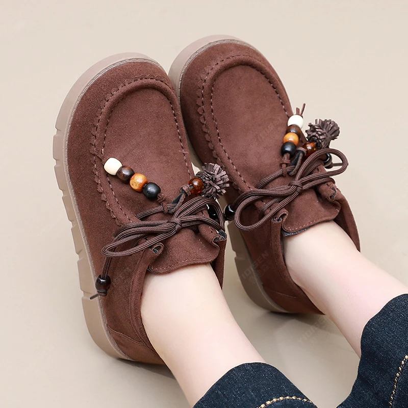 意迪森老北京棉鞋女冬季加绒保暖勃肯鞋女休闲百搭乐福鞋妈妈鞋子