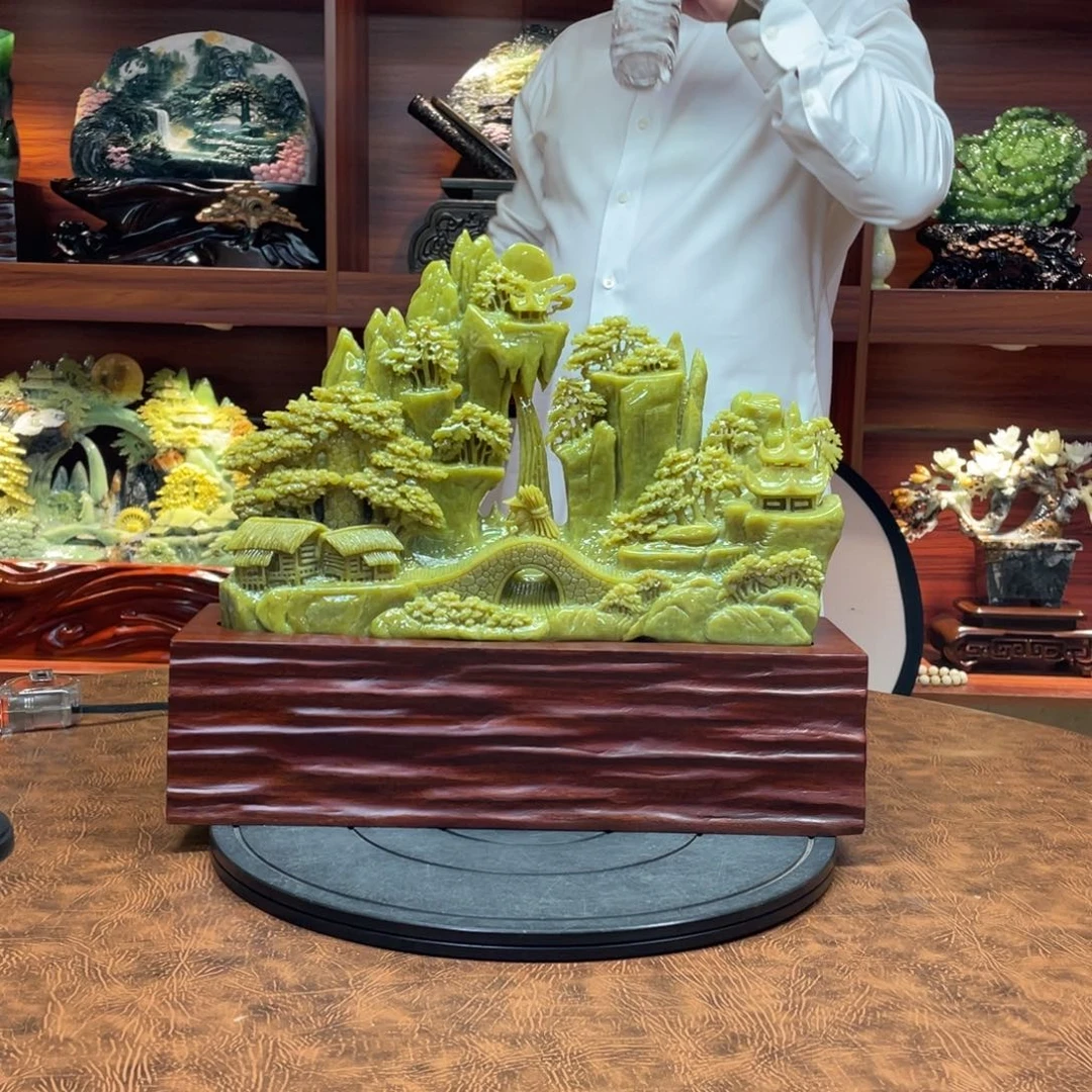 江***玉手工雕刻岫玉家居摆件