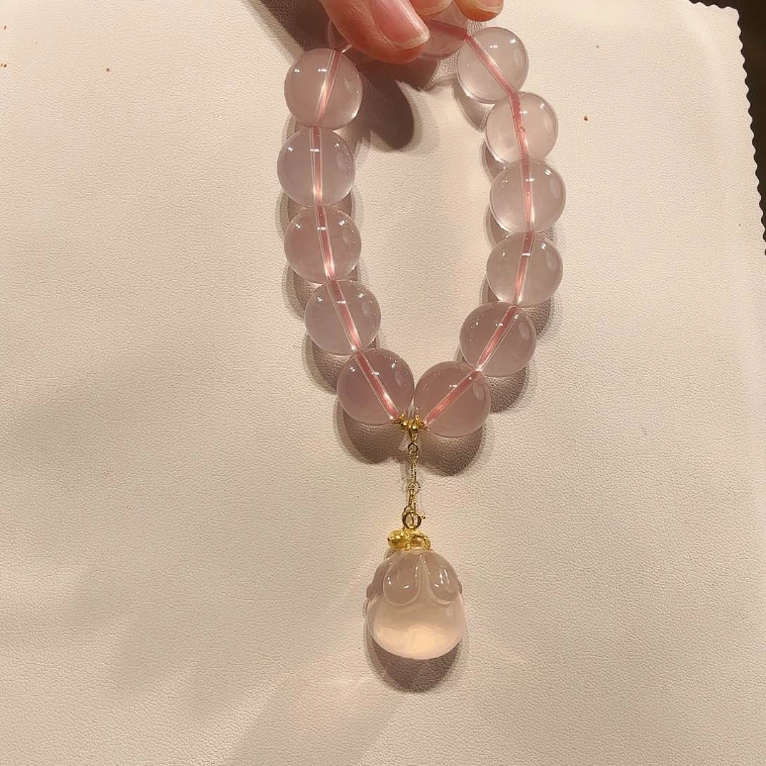 水晶手串未镶嵌粉水晶