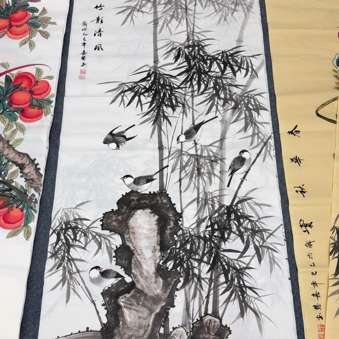 国画四尺尺寸70X140纯手绘作品