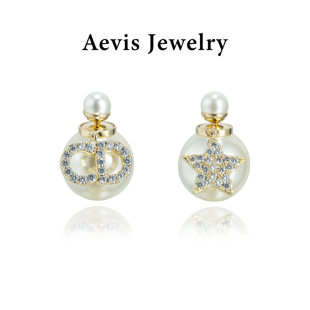 铜合金耳饰 AevisJewelry小香风AB款猪鼻子法式轻奢女生耳钉-4010