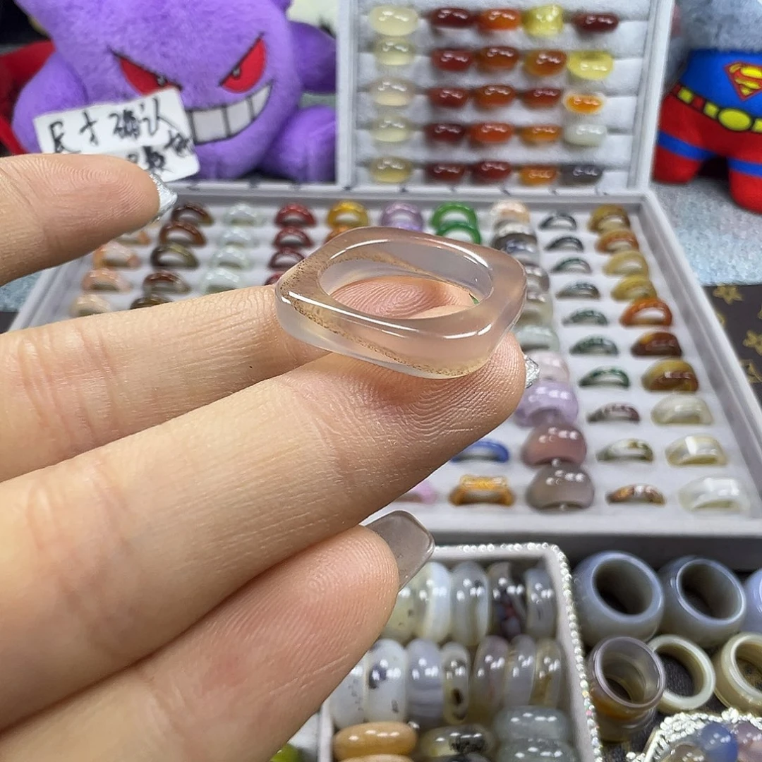 玛瑙/玉髓未镶嵌戒圈A23不退换15.5港10
