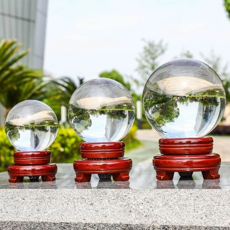 优质透明白水晶球摆件玻璃招财转运保平安客厅玄关电视柜酒柜摆件