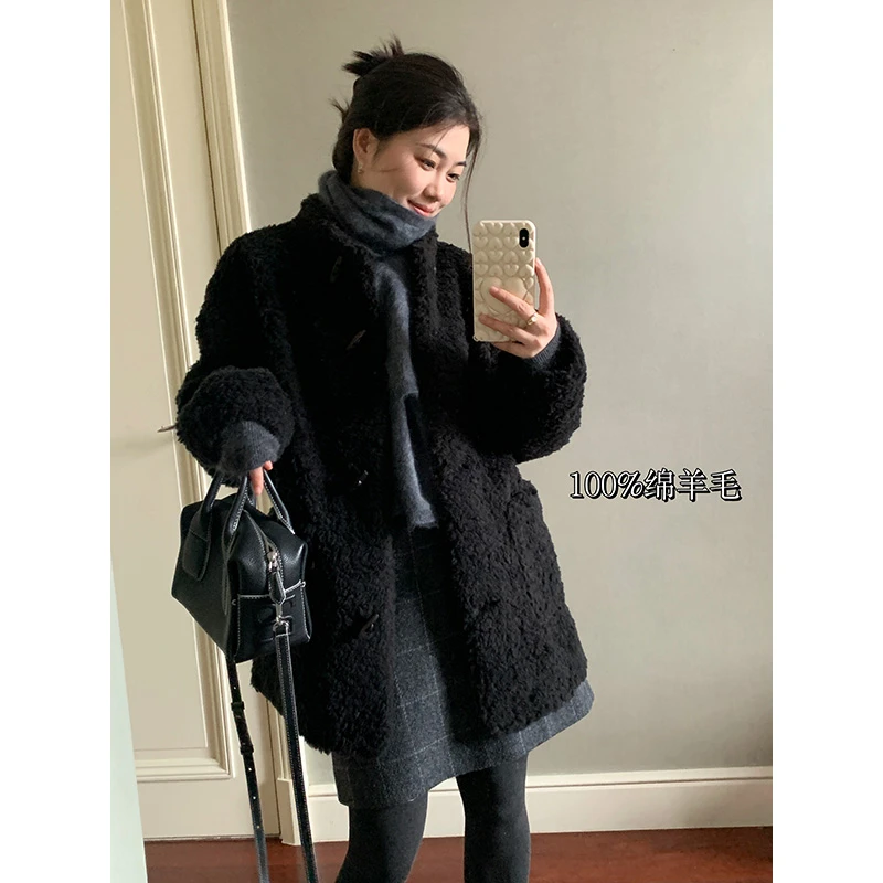 花总吖【北海道恋曲】秋冬款韩系颗粒羊毛外套R425Z21634