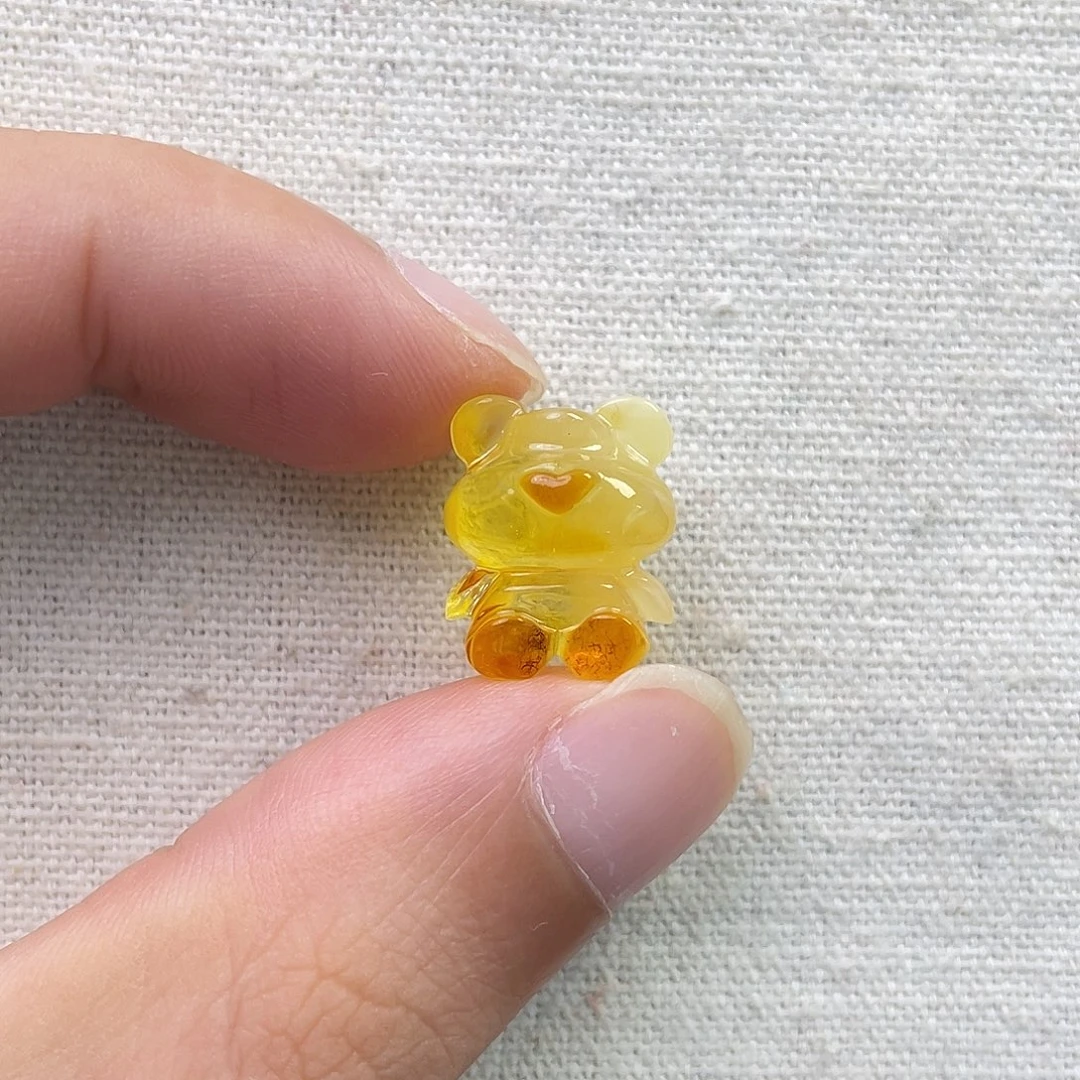 琥珀未镶嵌珠宝奇石小熊