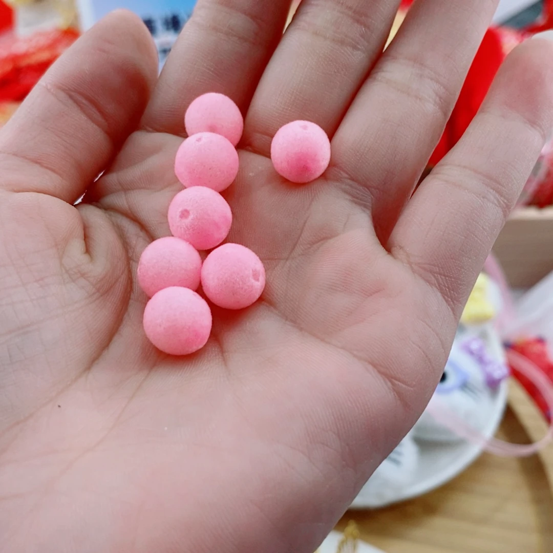 卡10植绒珠粉色100个