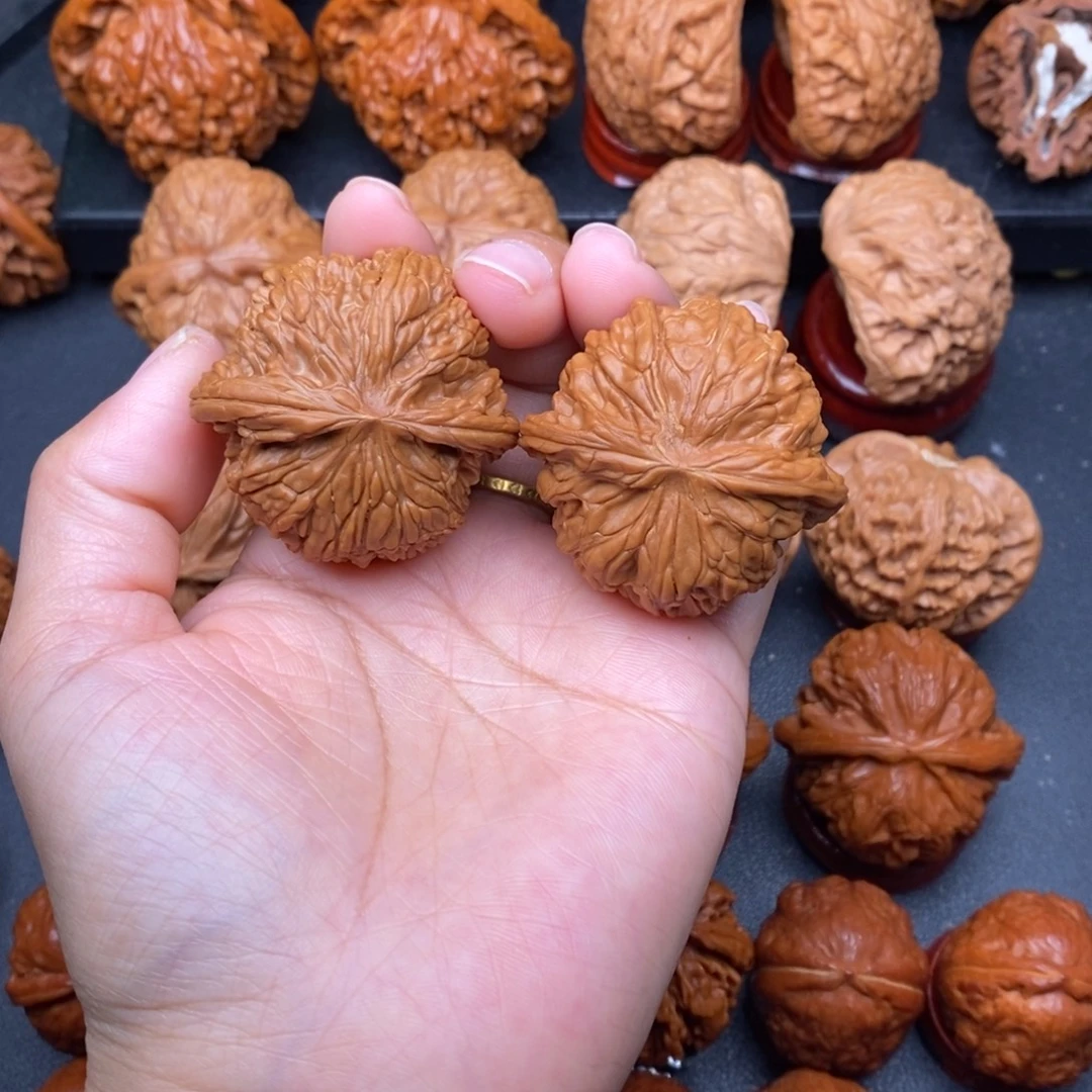 文玩核桃把件42磨盘色差介意勿拍