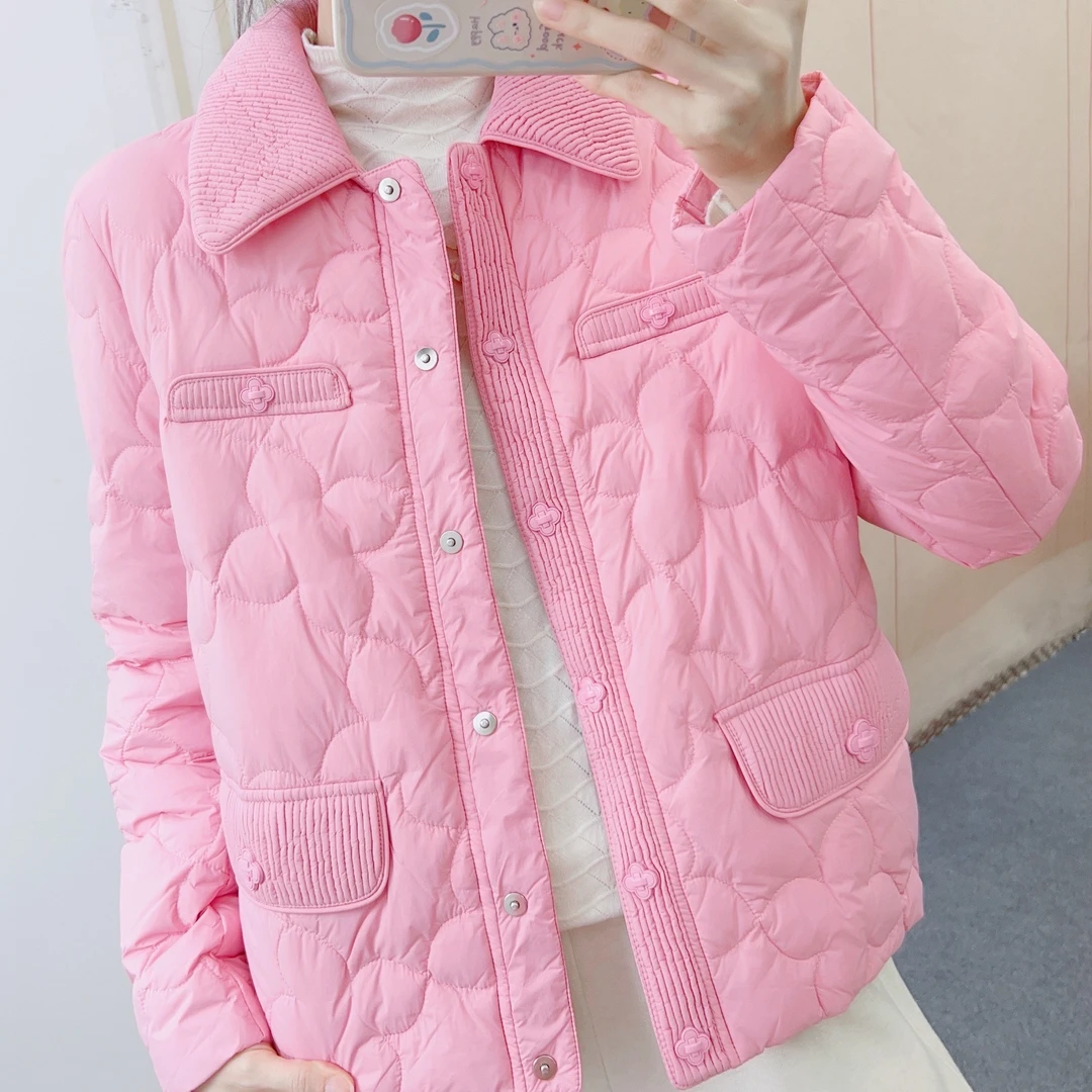 805时尚休闲韩版百搭短款翻领纯色羽绒服Y48805/GP