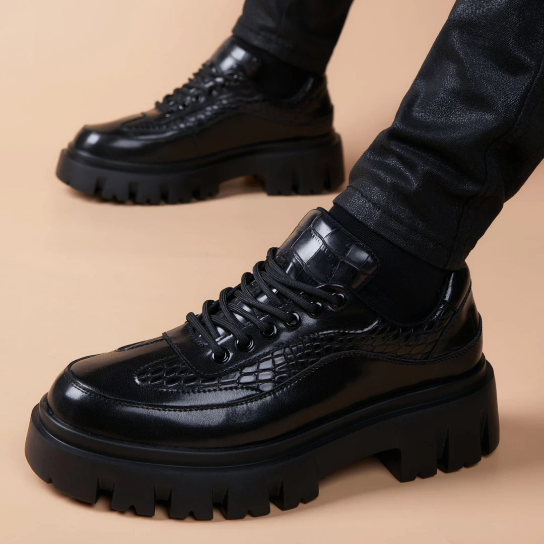 卡汐沐『精选』力荐！男鞋新款厚底增高皮鞋商务时尚潮流百搭休闲鞋