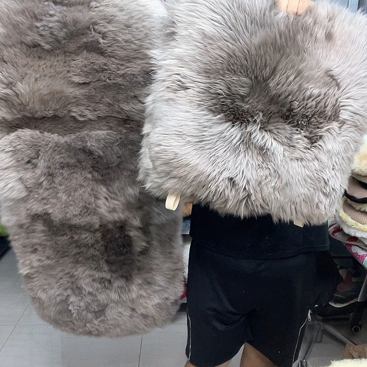 羊毛蘑菇水长毛拼接三件套