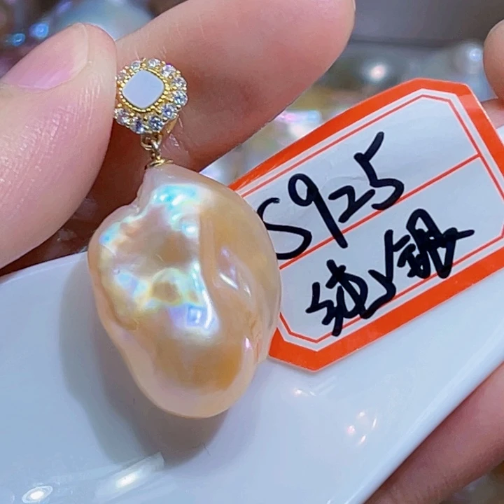 淡水珍珠银S925镶嵌颈饰