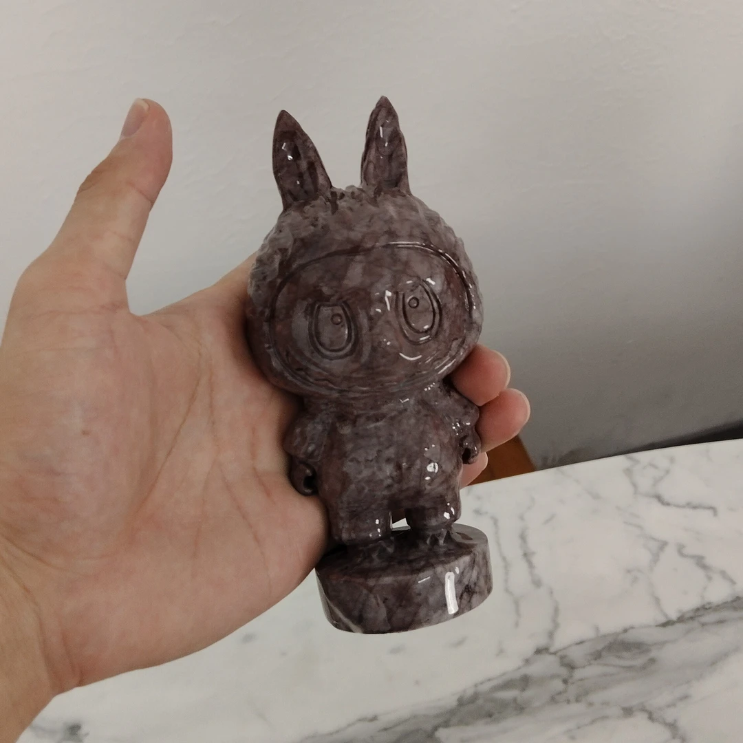 天然纹理紫色公仔