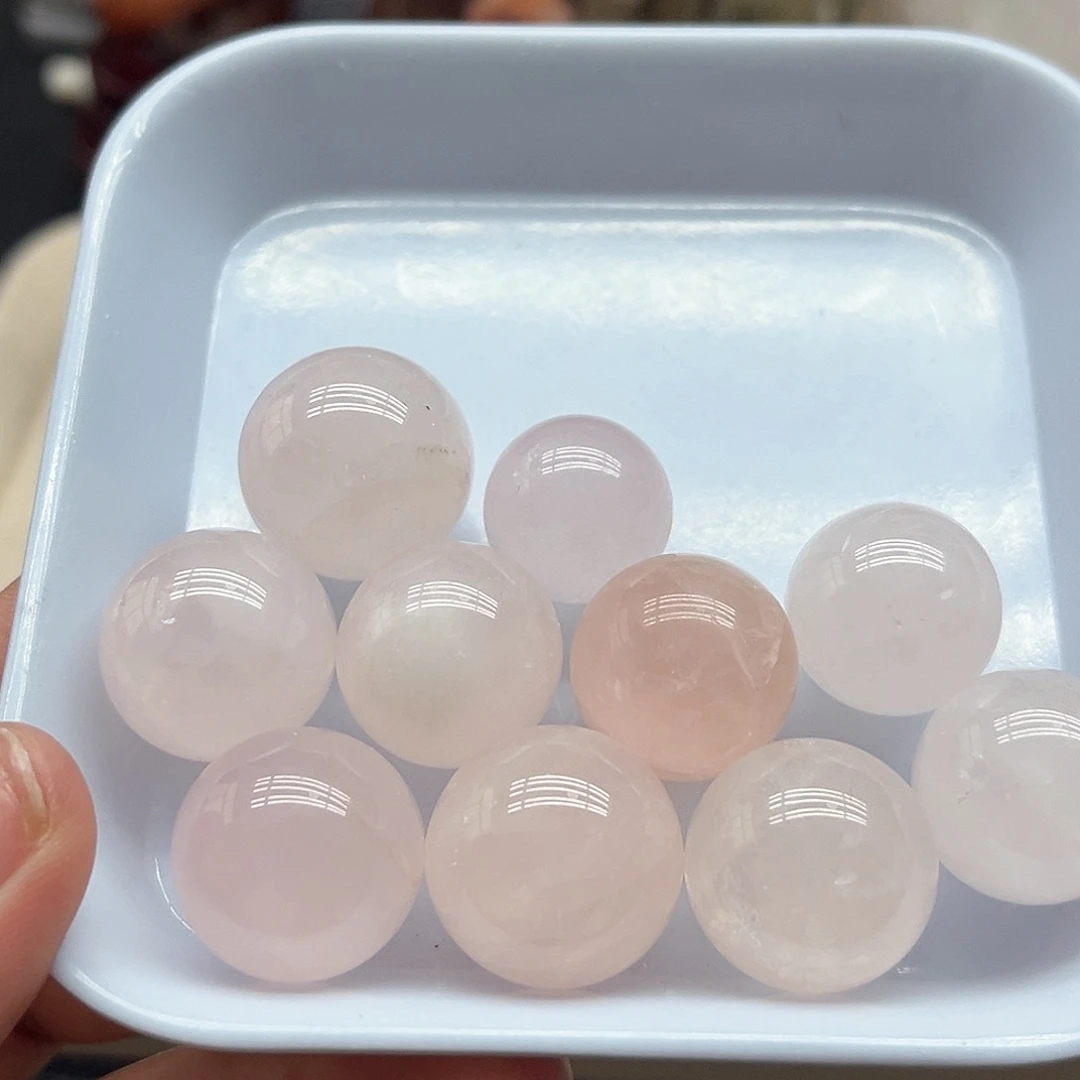 珠宝半成品水晶未镶嵌12 粉水晶球