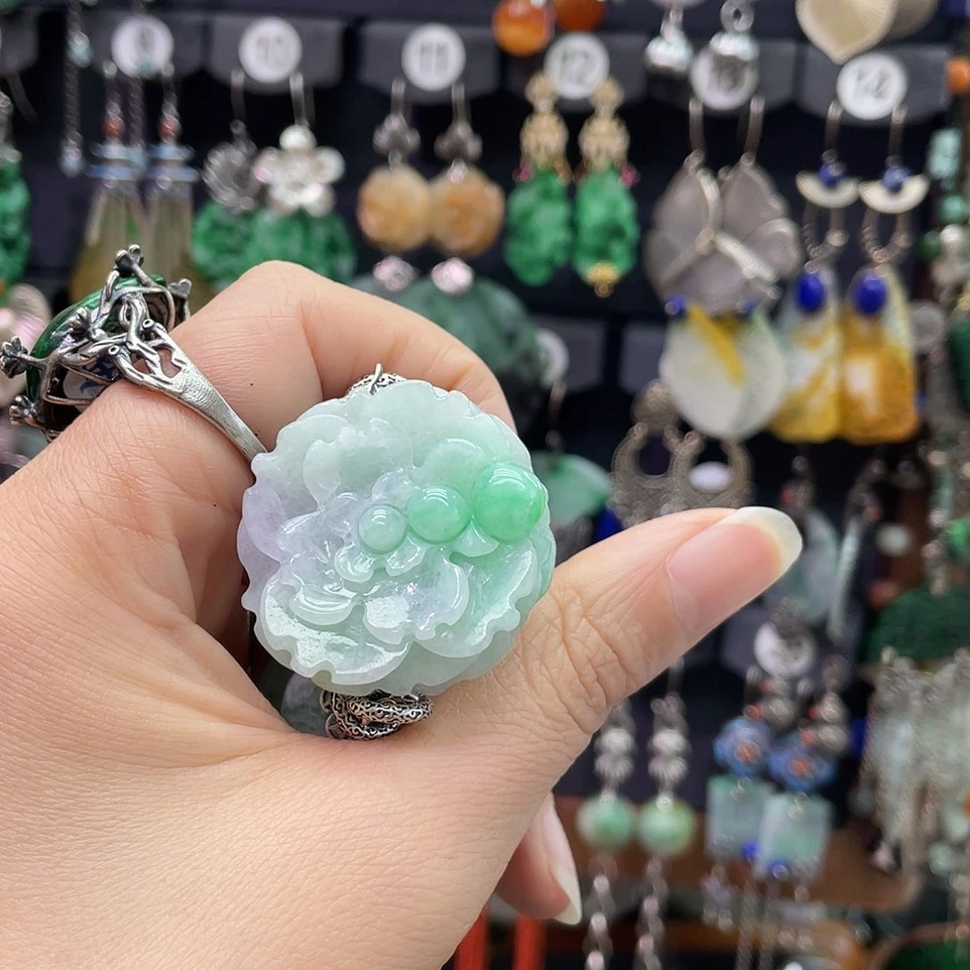 水***愿翡翠银S925镶嵌耳饰905yhnhj