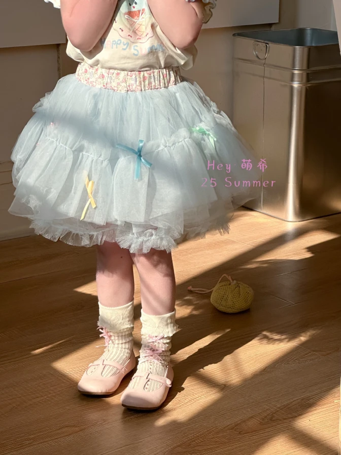 【BaoBao】夏款女童裙子2025纱纱蝴蝶结儿童半身裙·萌希618
