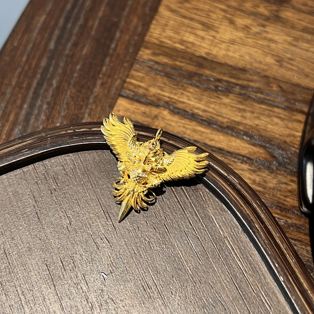 【歪歪】（素金）大鹏鸟吊坠*18K镶嵌XB-J6333