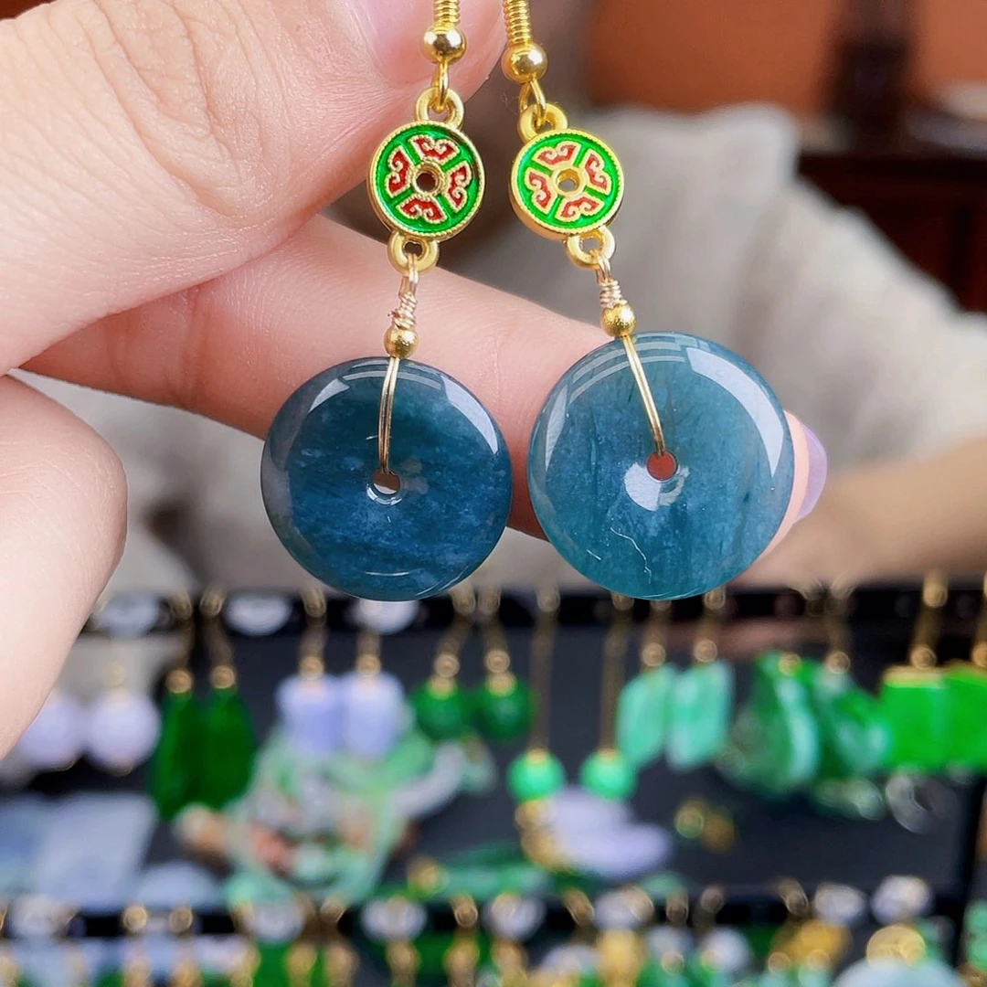 翡翠未镶嵌耳饰饰品