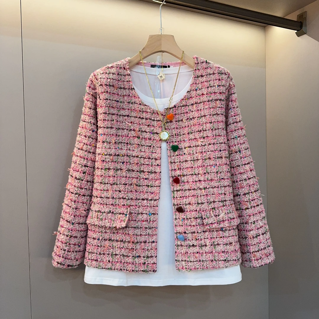 胖mm时尚百搭上衣高品大码女装宽松显瘦减龄早春遮肉小香风外套