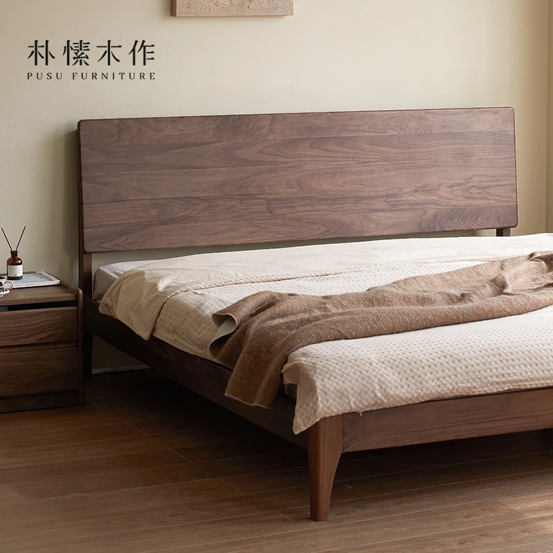 朴愫木作青山实木床 北美黑胡桃木卧室主卧大床新中式家用简约