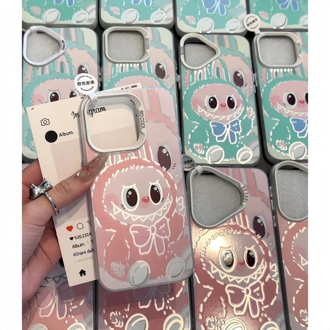 欧克里里可爱小怪兽适用苹果16promax手机壳华为P70vivo小米oppo