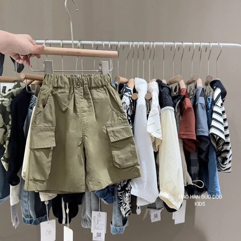 儿童韩版男女童工装裤休闲中裤