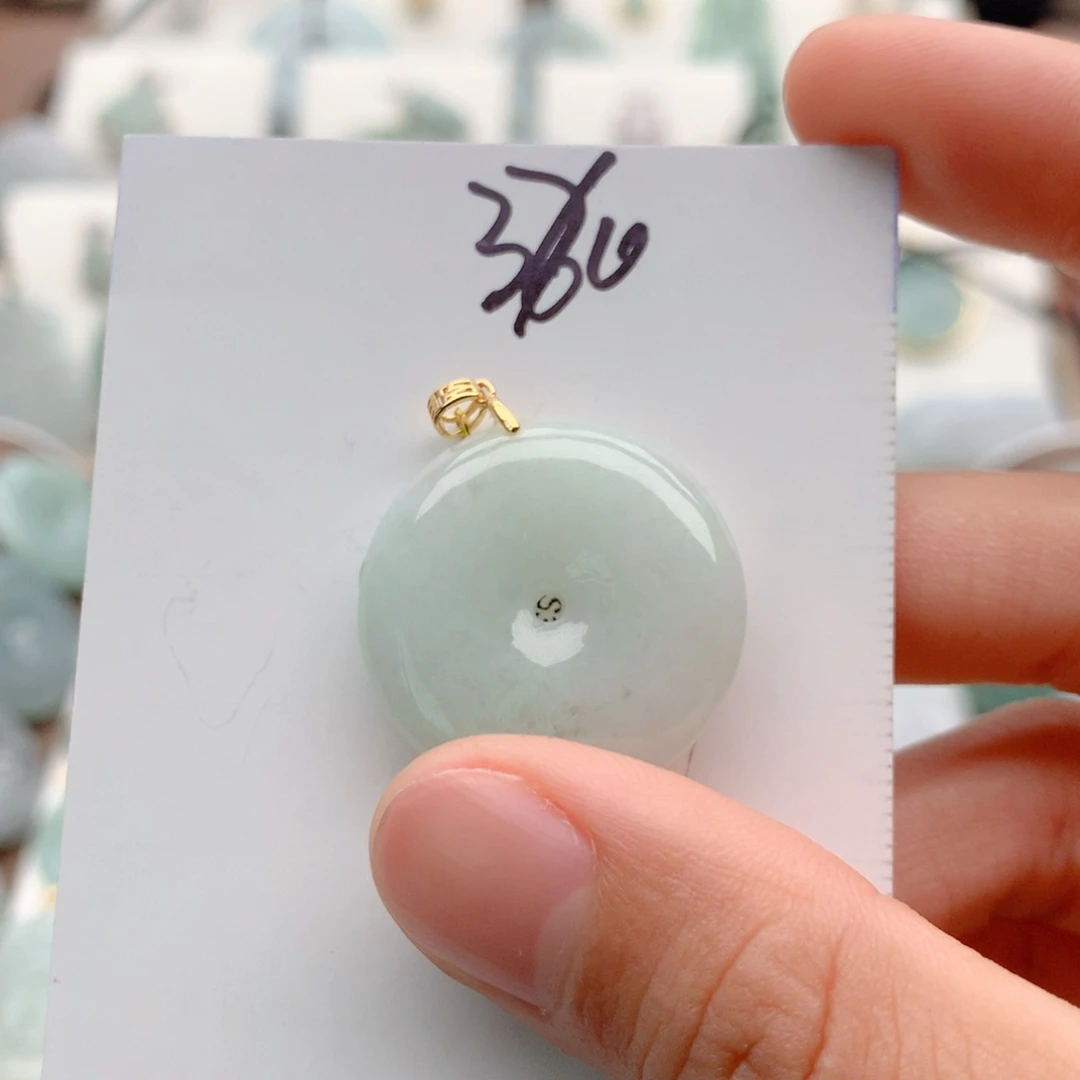翡翠银S925镀金镶嵌颈饰吊坠