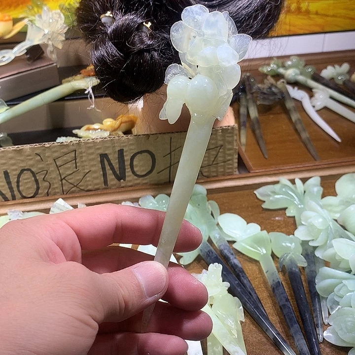 蛇纹石玉合金发饰