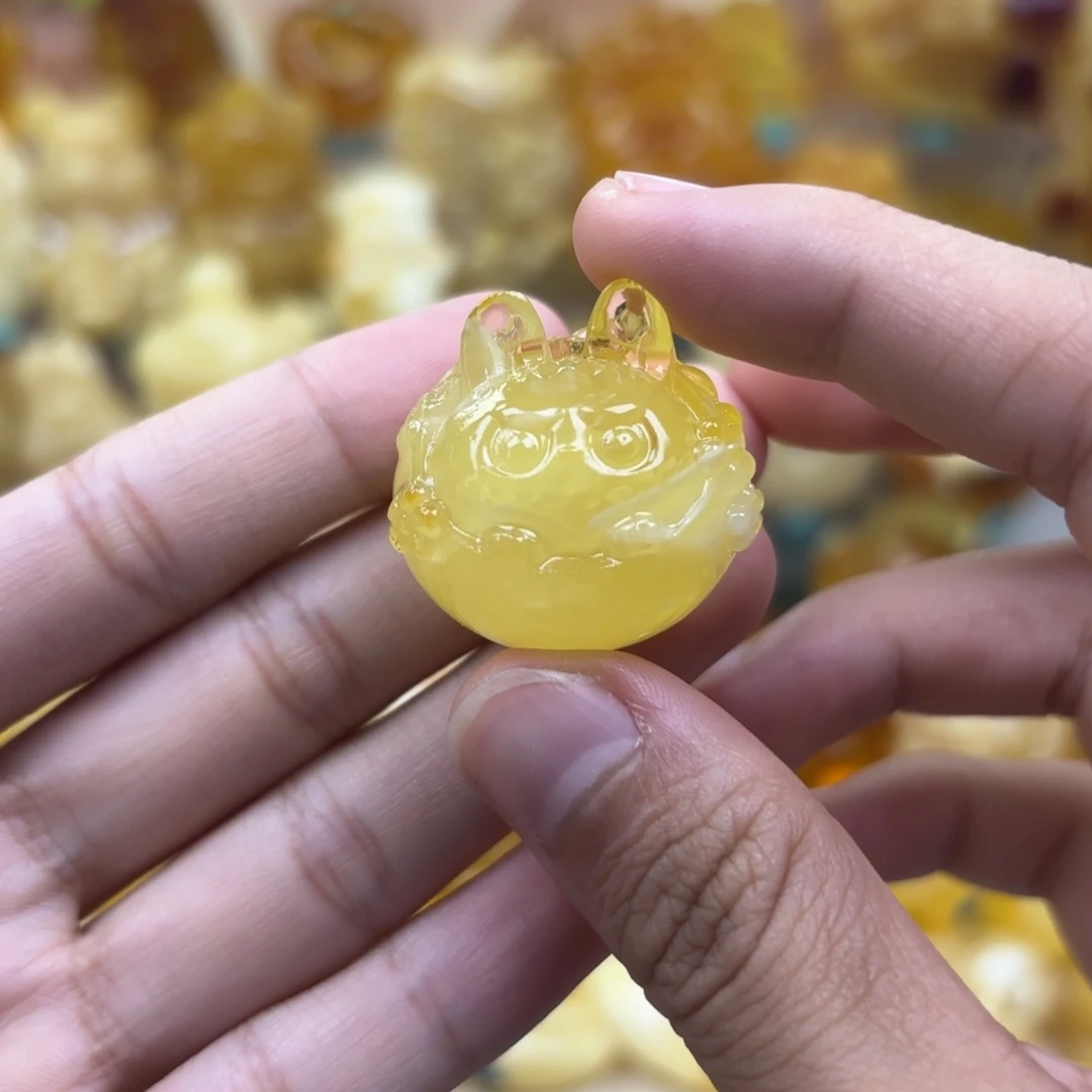 未镶嵌蜜蜡裸石蜜蜡吊坠打孔不退不换
