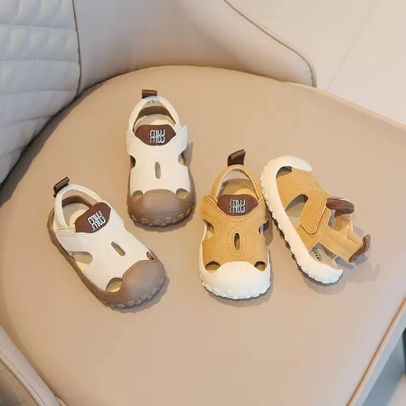 夏季新款宝宝凉鞋男女小童包头防踢运动沙滩鞋防滑软底学步婴儿鞋