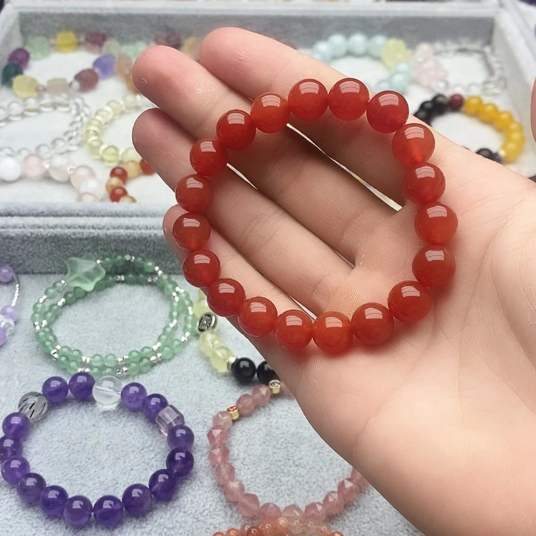 无铁合金红瑪瑙手链超级漂亮