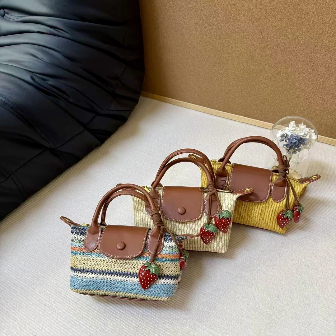 【海岸度假】休闲编织手提小包包女2025新款单肩斜挎包小众草编包