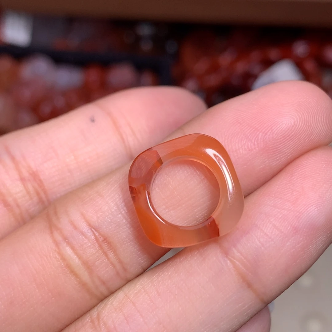 ꕥ***º南红玛瑙未镶嵌珠宝半成品跑环