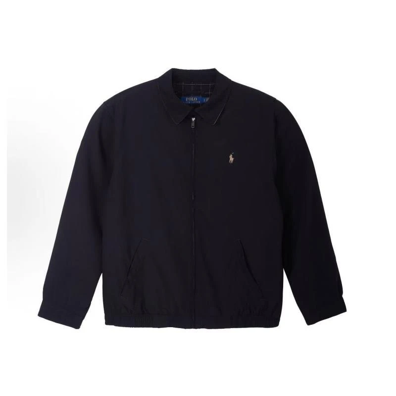 Polo RL 纯色翻领拉链防风夹克外套 男女款 黑色