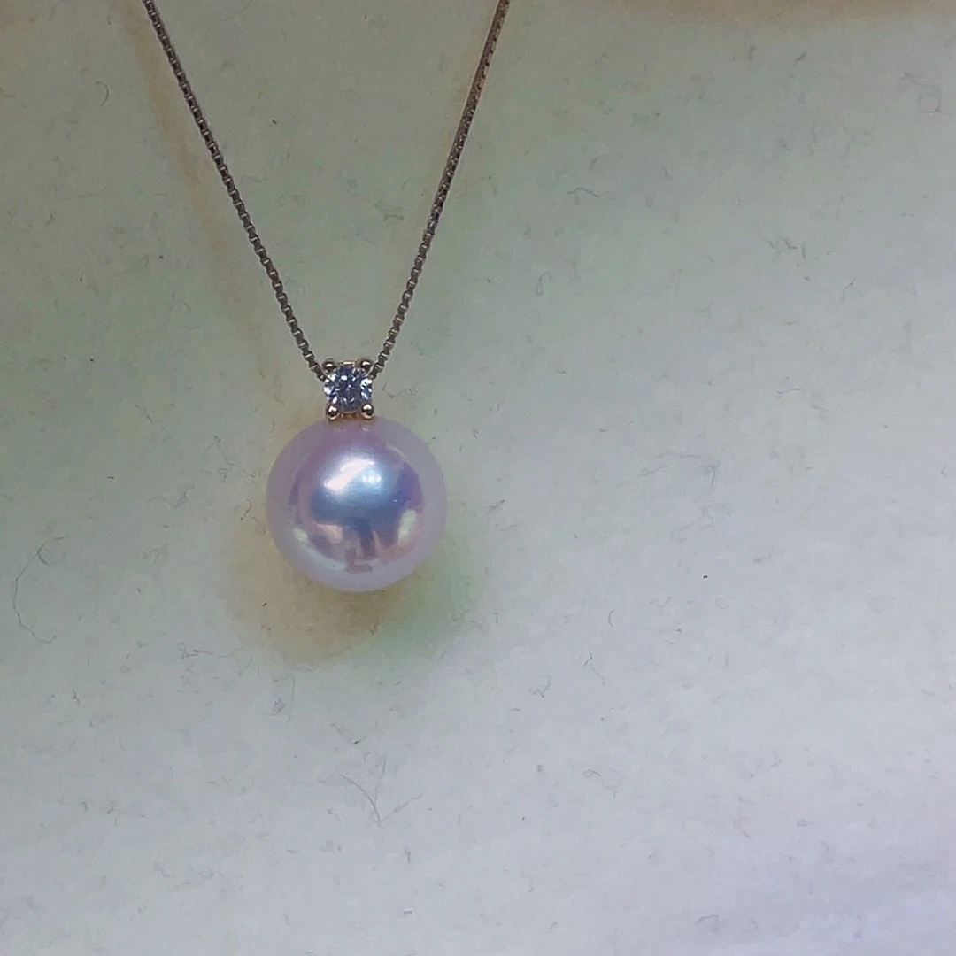 淡水珍珠银S925镶嵌吊坠(赠链)全*?